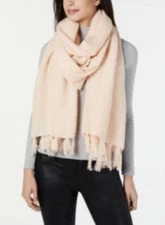 Cejon Women's Solid Travel Fringed Scarf Pink Blush New with Tags #111