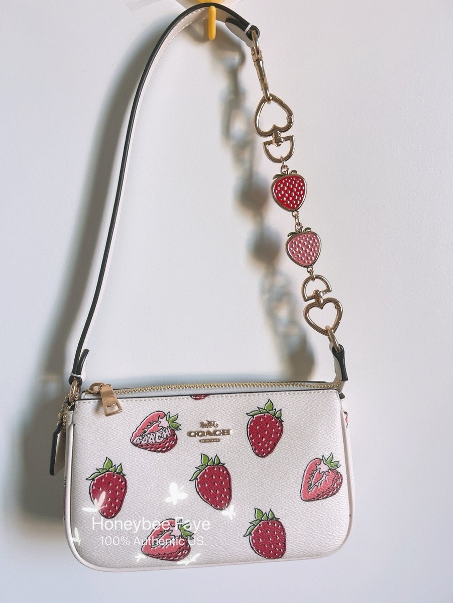 NWT Coach Nolita 19 Shoulder Bag With Strawberry Print CAL25 +