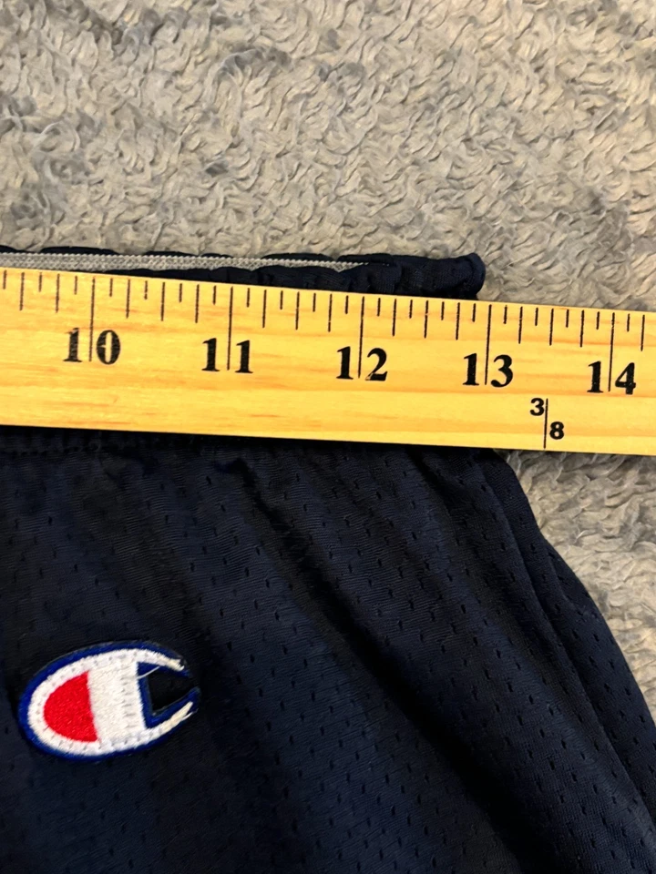 Vintage 90s Champion Mesh Gym Shorts Mens Medium 32-34 Blue Classic Logo - Image 3 of 4