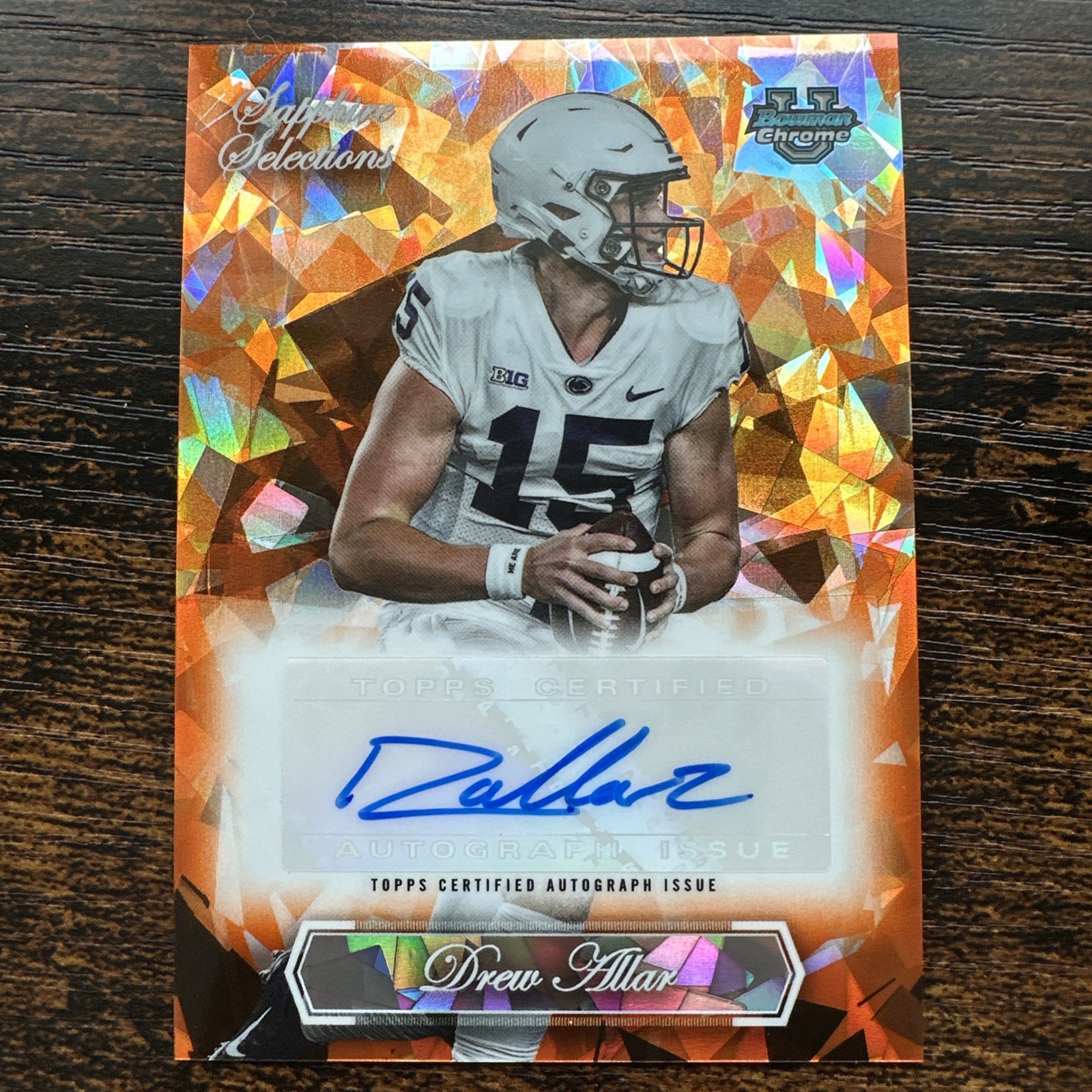 2024 Bowman U Chrome Sapphire- Sapphire Selections Auto Drew Allar Orange 3/25