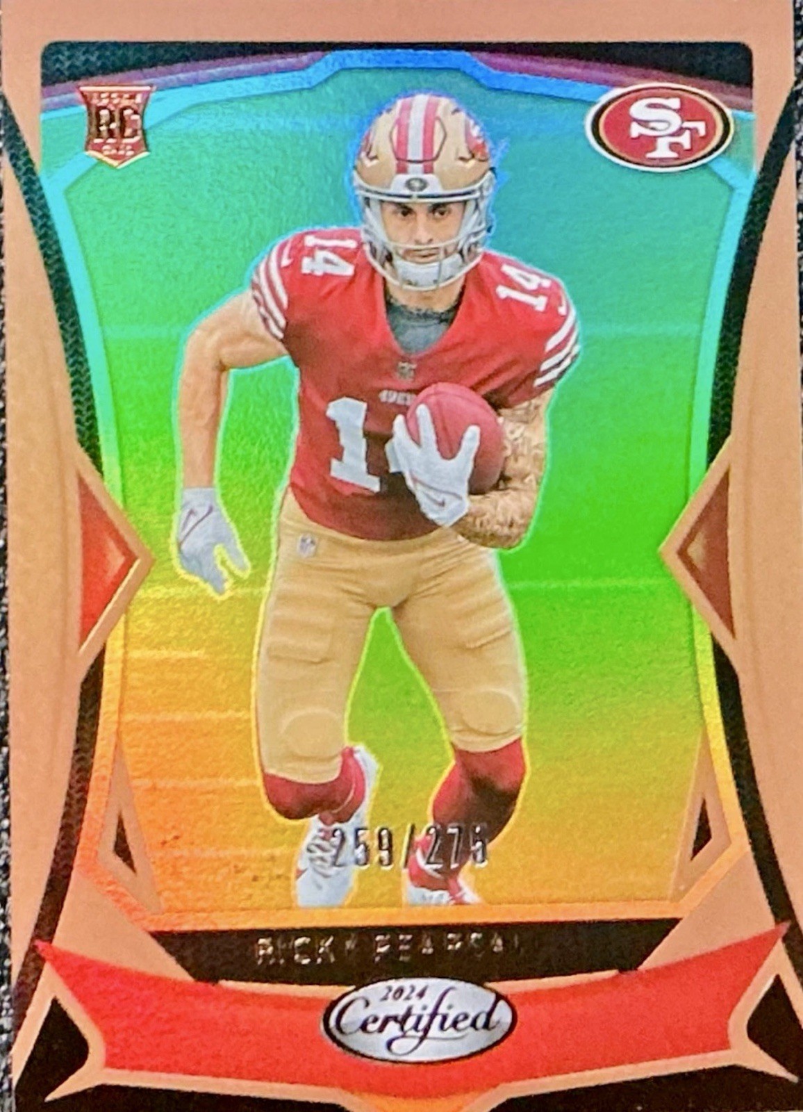 2024 Panini Certified - Rookies Ricky Pearsall #122 Red Mirror /100 (RC)