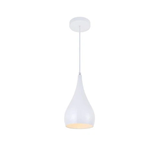 Living District Nora 1-Light Modern Aluminum Pendant in White - Picture 3 of 7