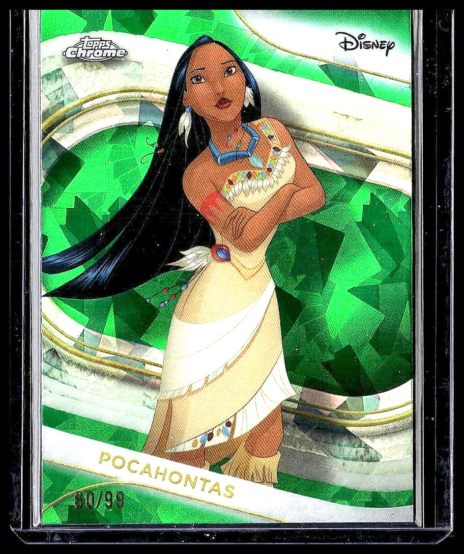 2025 Topps Chrome Disney Pocahontas #30 Green Sapphire Refractor #66/99
