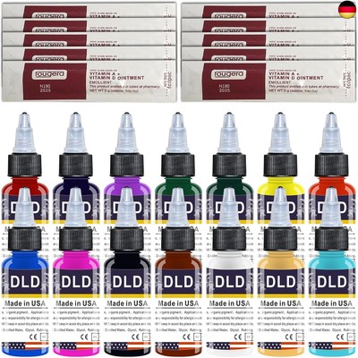 WANGYI 14Pcs Tattoo Farbe Set- Professional Tattoo Tinte Pigment Multi in One