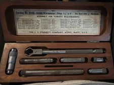 Starrett 823A Inside Micrometer Set 1-1/2 to 8 in Mechanical 1/2 thou Wood Case