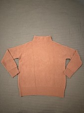 TAHARI 100% 2-PLY Boiled Lofty Cashmere Mock Neck Sweater Light Heather Mauve M