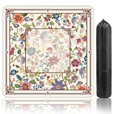 Mahjong Mat for Table 31.5 X31.5 in , Non-Slip Noise Reduction Flowers