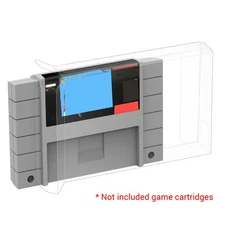 For Super Nintendo SNES Cartridge Protectors Custom Clear Cases Video Game Carts