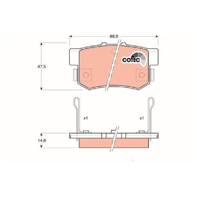 TRW Bremsbelagsatz 21289020 Bremsklötze hinten 3502315XKZ16A