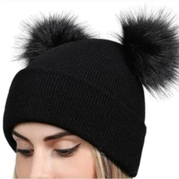 BOLSO DE LONA/SOMBRERO POMPÓN ESTAMPADO ANIMAL BÚFALO Y PAQUETE DE GUANTES INTELIGENTES  Foto 4 de 4