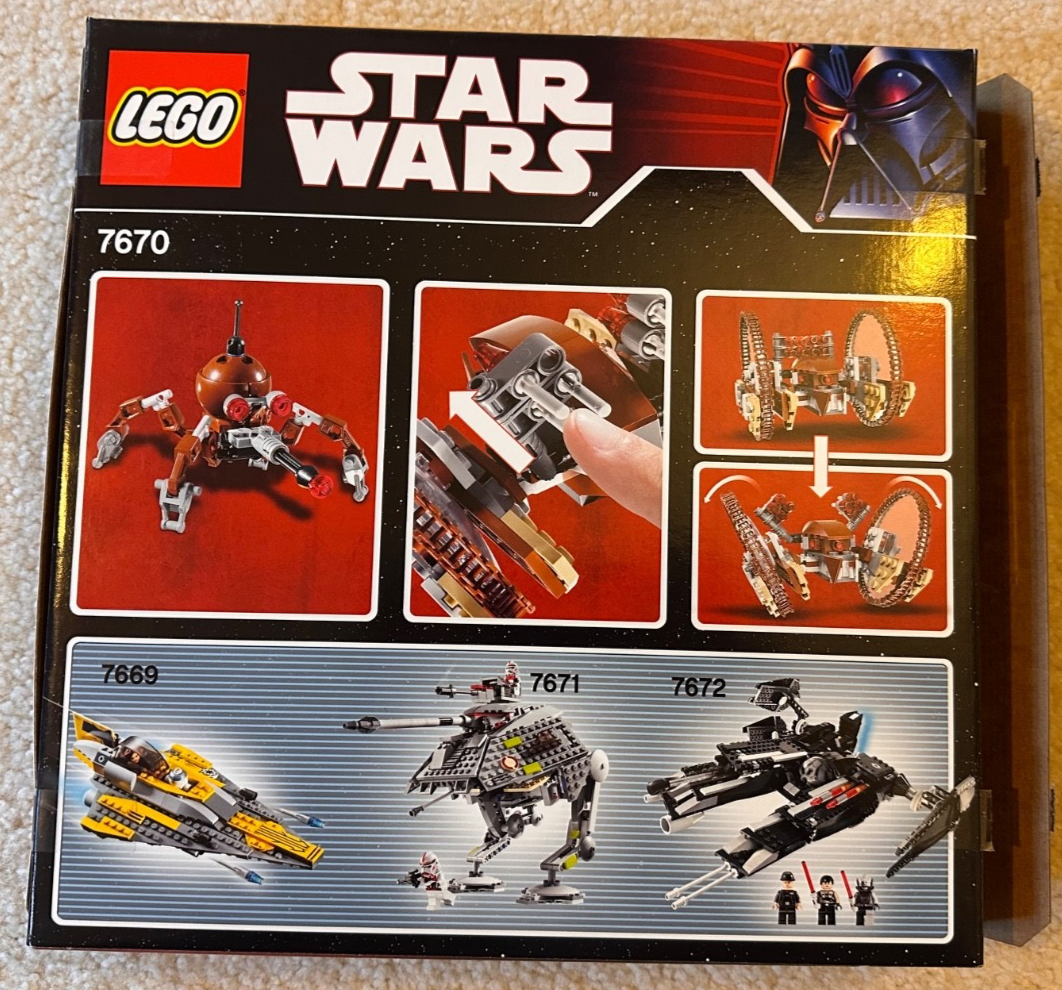 タイニージョーカー Vintage Lego Star Wars set 7670 - Hailfire Droid & Spider Droid