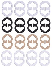 W-Plus 16PCS Bra Strap Clips to Make Large, Black white beige clear 16 Pcs