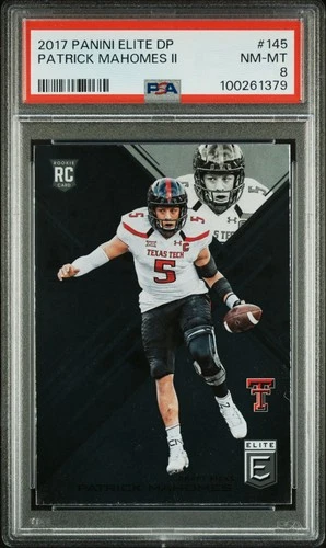 2017 PANINI ELITE DRAFT PICKS #145 PATRICK MAHOMES II ROOKIE RC PSA 8