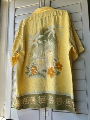 Tommy Bahama Margarita Pineapple Island Yellow Silk Shirt - Size L