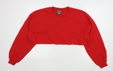 Womens UK Size L PRETTYLITTLETHING Red Pullover Sweatshirt