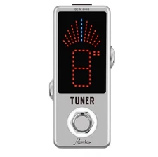  High Precision Guitar Chromatic Tuner Pedal Ture Bypass Silver Tuner