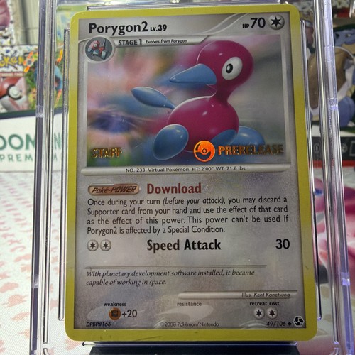 2008 POKEMON GREAT ENCOUNTERS - PRERELEASE - STAFF #49/106 PORYGON2 CGC 9 - Picture 2 of 3