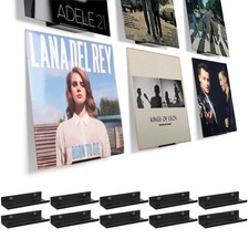 Vinyl Wall Mount 10 Pack, Black Metal Vinyl Holder Wall Display Shelf Record ...