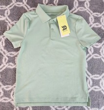 All in Motion Boy's Size XS (4/5) Solid Green Short Sleeve Textured Polo Shirt