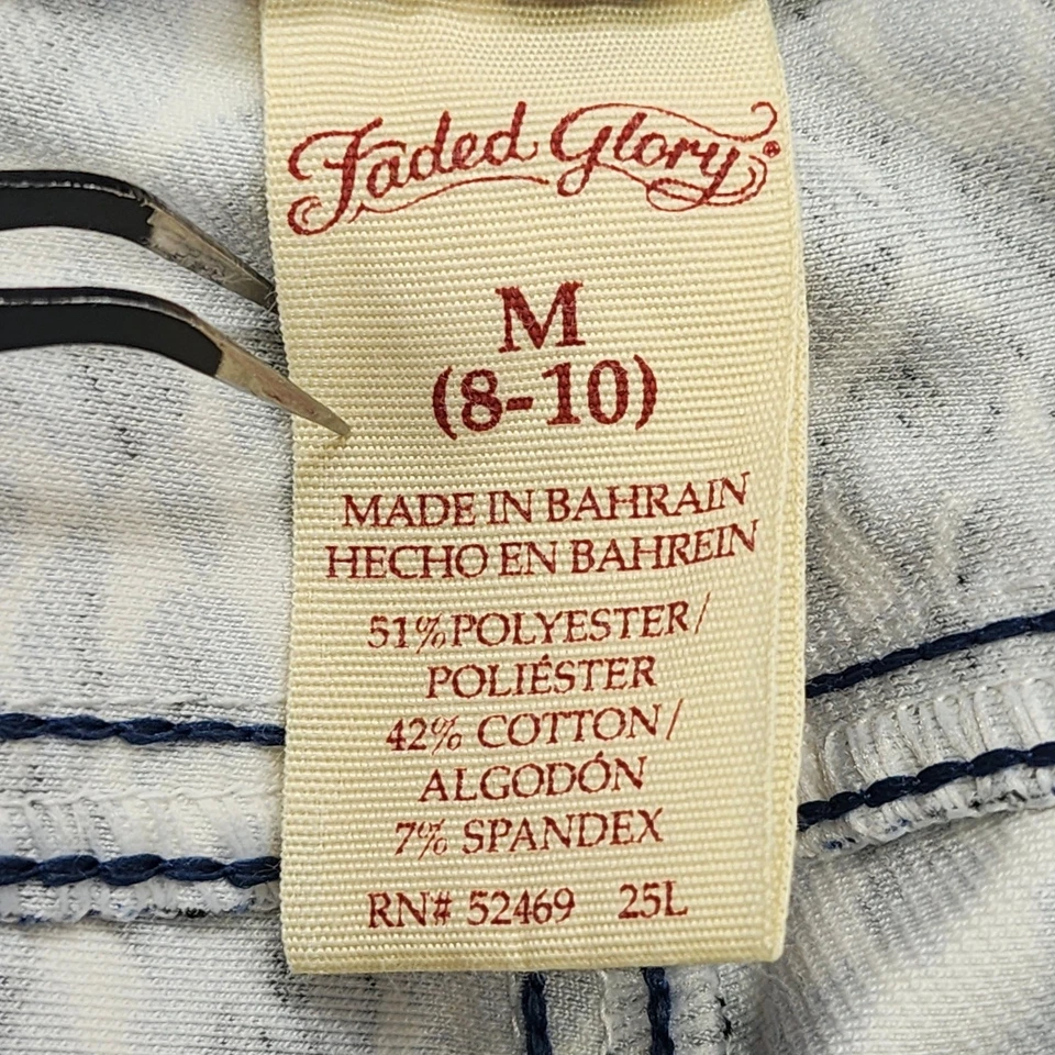 Faded Glory Jeans Womens M Black Blue White Animal Print Jegging Skinny Capri - Image 4 of 4