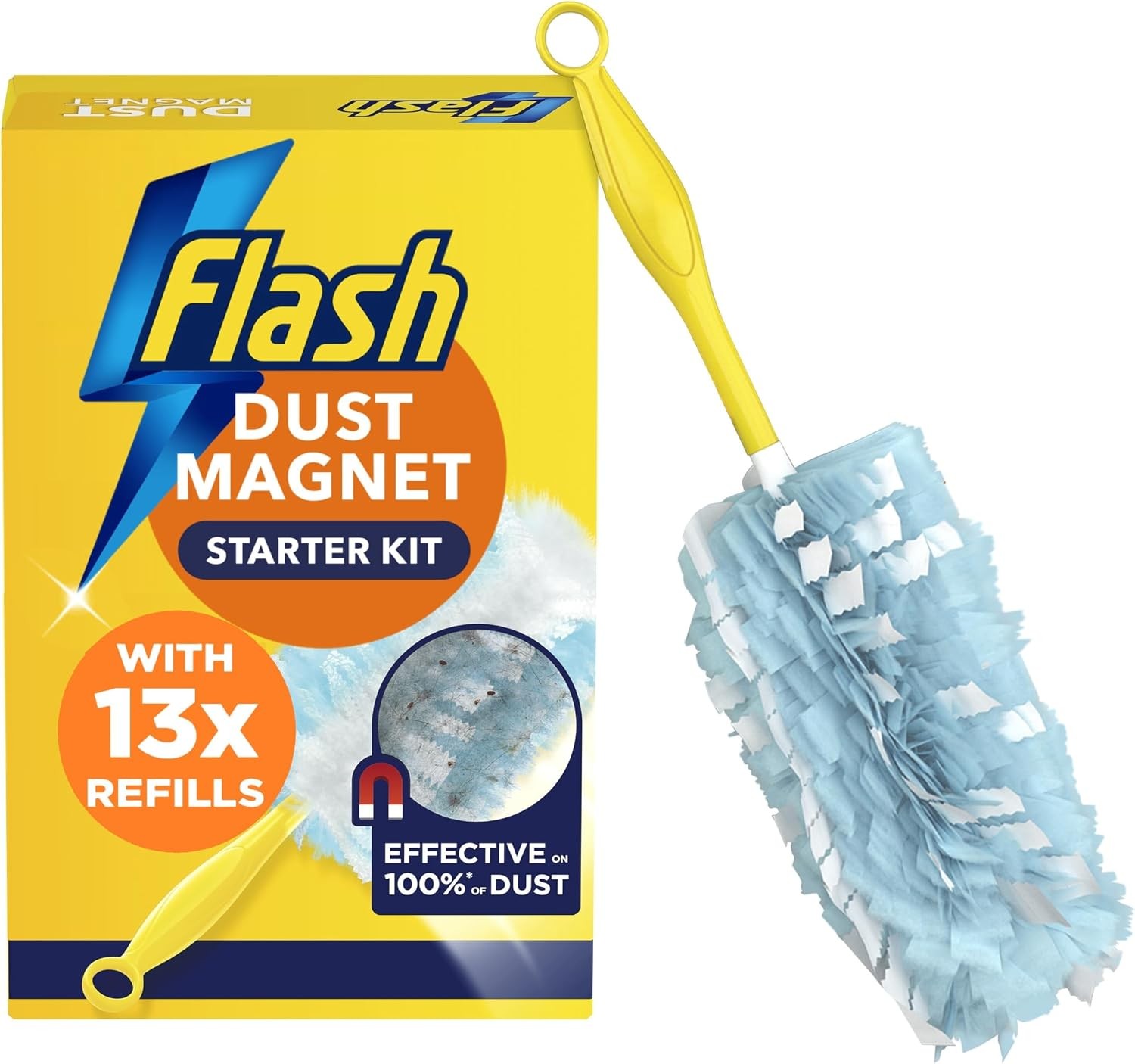 Flash Duster Dust Magnet Starter Kit (1 Handle + 13 Refills) Trap & Lock Away D - Image 2
