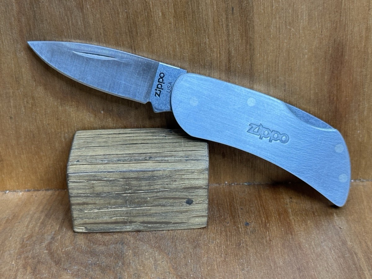 Rare ZIPPO Pocket Knife SS Small Lockback Made In USA EXCELLENT