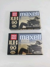 VTG 90s Maxell High Bias XLII 90 Minute Blank Audio CD Cassette Tape NIP Lot 2