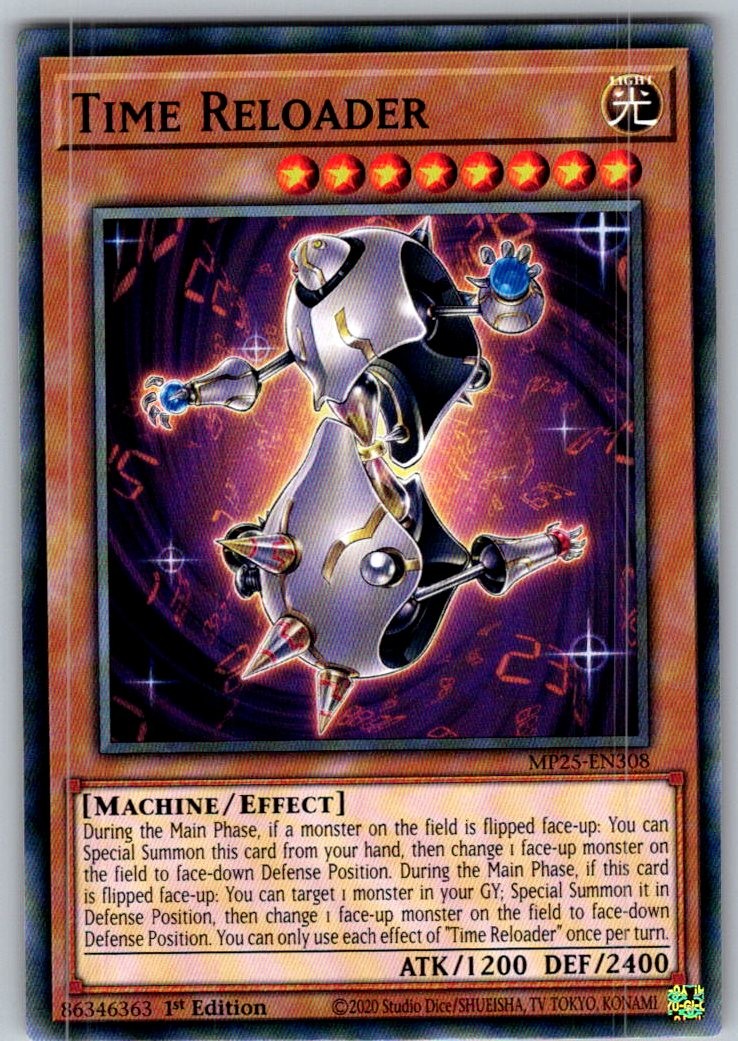 YUGIOH TIME RELOADER MP25-EN308 2025 MEGA-PACK 1ST EDITION COMMON NM
