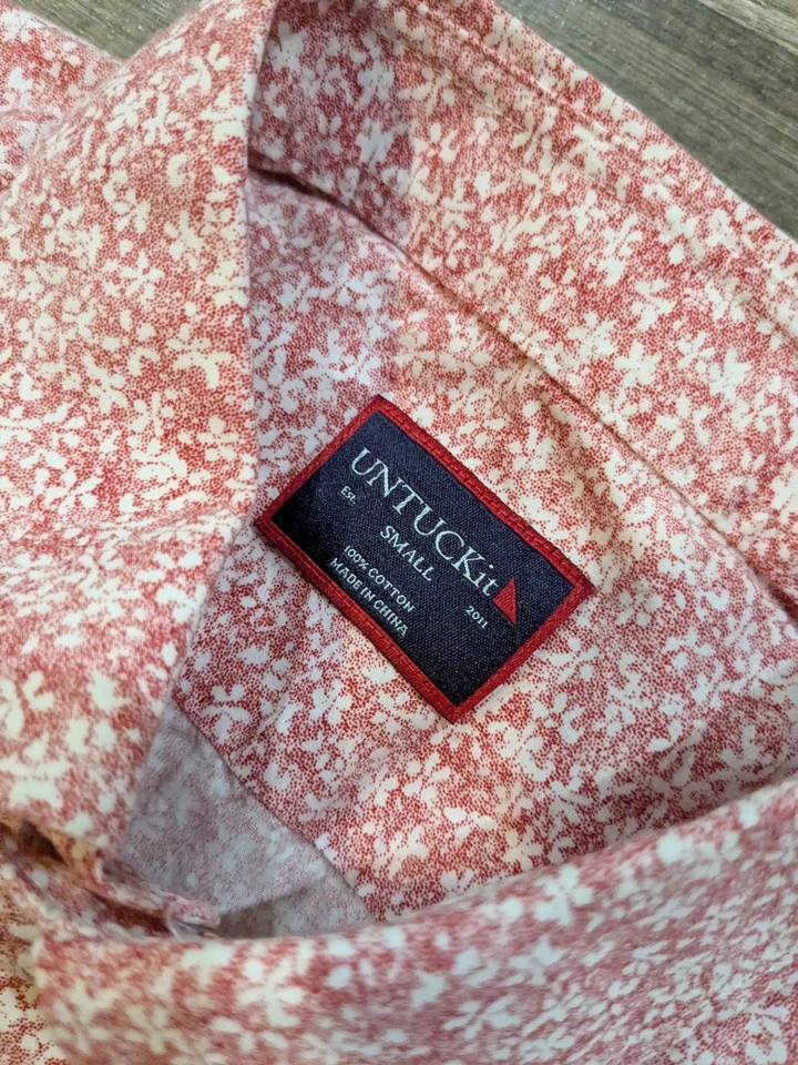 UNTUCKit Shirt Mens Size S Jean Louis Floral Print Shirt Short Sleeve Button Up - Image 3 of 4