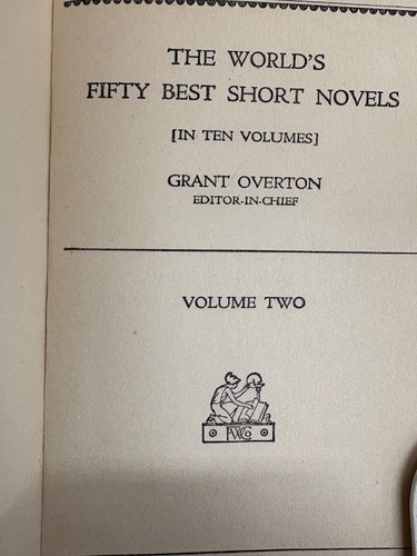 The World's 50 Best Short Novels (set of 10), Grant Overton, Editor 1929 - Imagen 4 de 12
