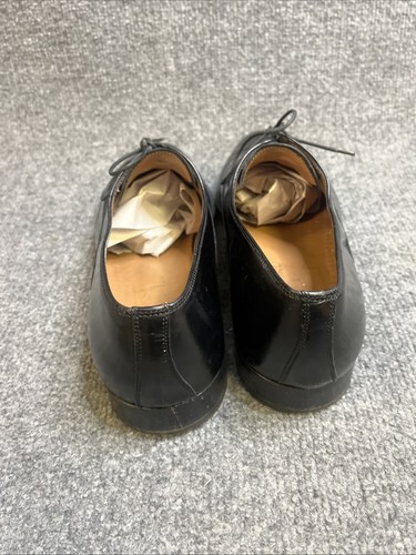 Ferragamo Black Leather Oxford Cap Toe Men's Dress Shoes - 12 D - Picture 10 of 14
