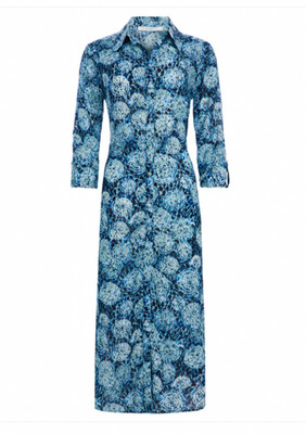 NONAT Tide Dress SHIBORI INDIGO Blue Dyed Lightweight Maxi Long Shirt Dress XS