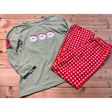 Kids Christmas Pajamas Set Long Sleeve Santa Print 6-7
