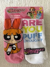 The Powerpuff Girls Low Cut Cartoon Socks 2 Pairs Girls Size 6-10 Multicolor