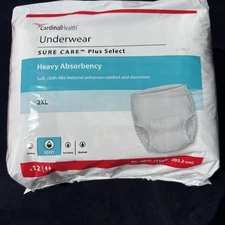 2XL CARDINAL HEALTH SURE CARE PLUS SELECT HEAVY ABSORBENCY UNDERWEAR DIAPER