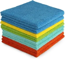 AIDEA Microfiber Cleaning Cloths, 8PK, All Purpose 8 PK, Blue/Yellow 