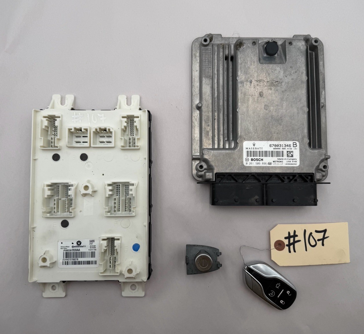 ENGINE COMPUTER ECU KEY IGNITION SET ASSEMBLY OEM 45k 14-20 MASERATI GHIBLI Q4