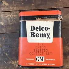 1959 Delco-Remy General Motors D-100 Contact Set Empty Box For Display USA GMC