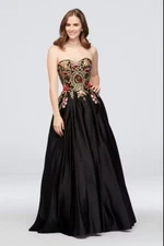 VTG Y2K Blondie Nites Fairy Mesh Formal Prom Ethereal Beaded Gown Dress Black 5