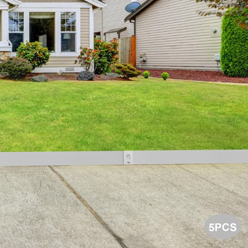 5 Pezzi Bordi Paesaggistici Grigio Acciaio Bordo Prato Metallo Paesaggio Prato Barriera - Foto 1 di 21