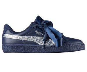 puma basket heart mens blue