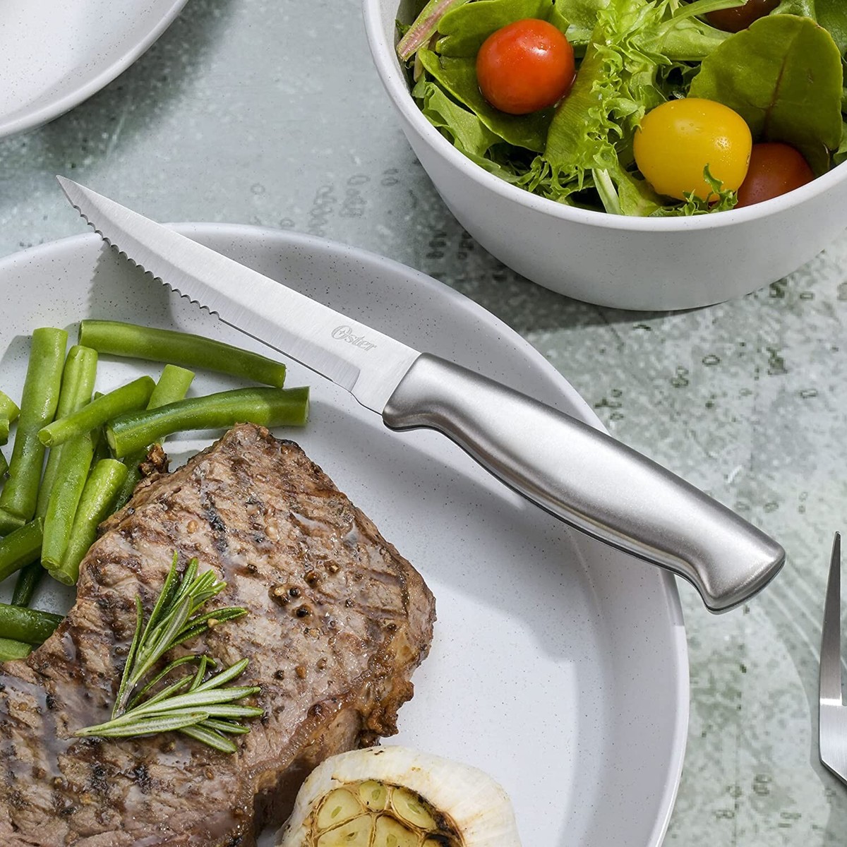 Oster 22 Piece Baldwyn Knife Block Set Stainless Steel Cutlery