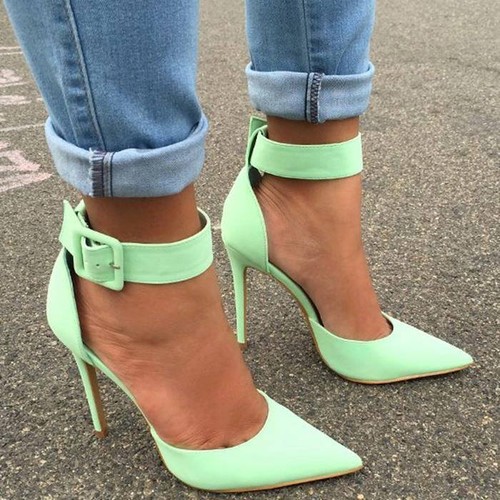 Women High Stilettos Heel Big Buckle 