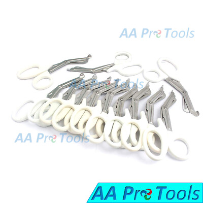 12-Pack Medical Scissors, EMT and Trauma Shears, 7.25'' - Premium Quality White