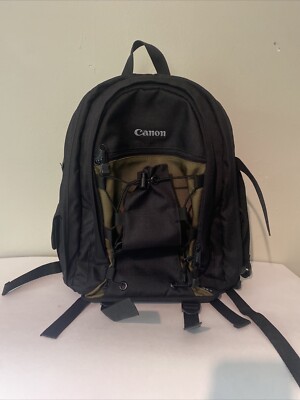 Canon Deluxe Camera Backpack Bag Green Hiking Multi Compartments.