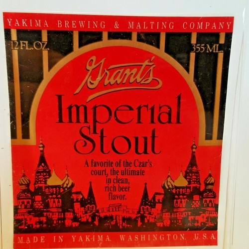 Grant’s Imperial Stout Beer Acrylic Tap Handle Yakima, WA Bar Tavern 6 3/4" Tall - Picture 3 of 6