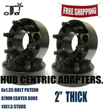 4pcs 2 Thick 6x135 87mm Hubcentric Adapters 14x1.5 Studs Fitsford