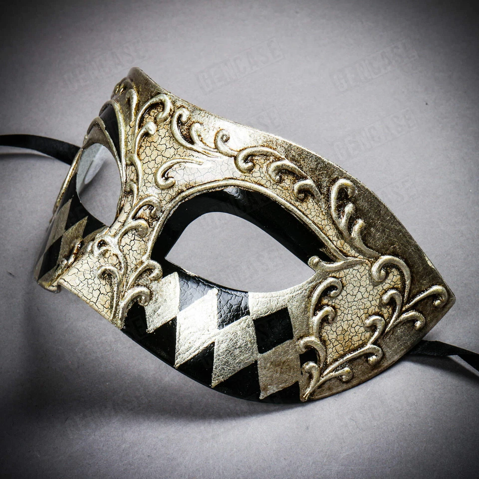 Halloween Classic Phantom Venetian Masquerade Mardi Gras Party Eyes Mask Silver - Image 3 of 4