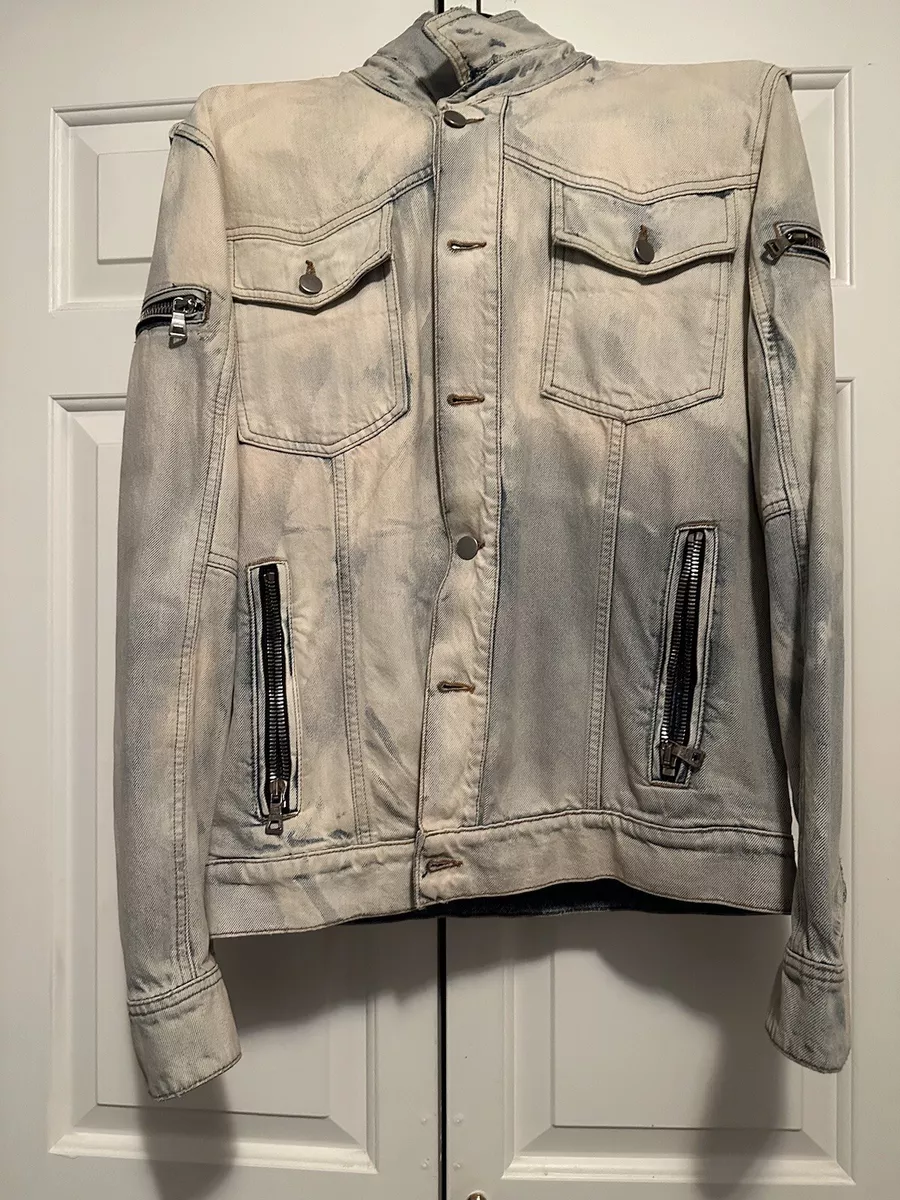 nudler Mekanisk Rend balmain denim jacket L distressed $1800 | eBay