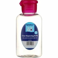 Sprayco Travel Bottle 3 Ounce Dispensing Clear (12 Pieces) Assorted Colors